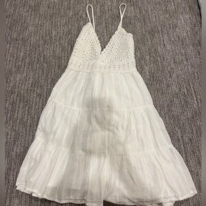 Mi Ami White Mini Dress Crotchet Top